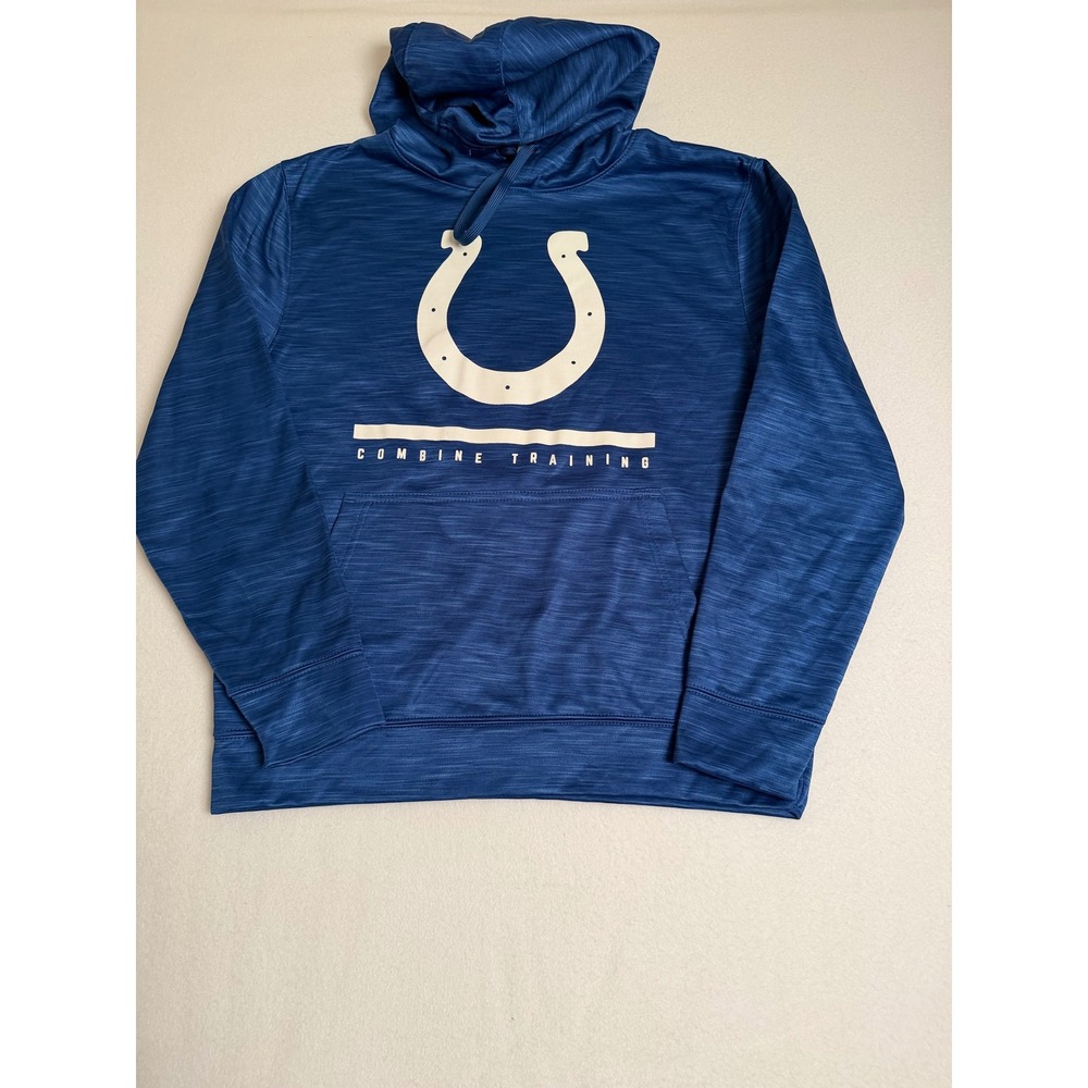 NFL Team Apparel Indianapolis Colts Combine Training Hoodie Mens Medium Blue